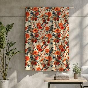 Herbstvögel blanken mit rustikalen floralen Akzent Fleecedecke