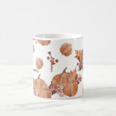 Herbstvögel Blume und Blätter Wasserfarbe Kaffeetasse (Mittel)