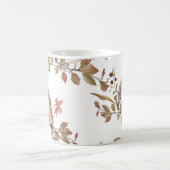 Herbstvögel Blume und Blätter Wasserfarbe Kaffeetasse (Mittel)