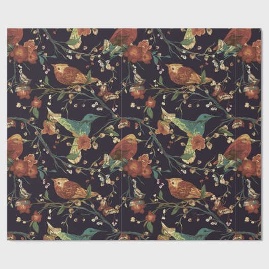 Herbstvögel Geschenkpapier (Flach)