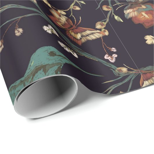 Herbstvögel Geschenkpapier (Rolleneckpunkt)