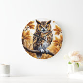 Herbstvogel Große Wanduhr (Zuhause)