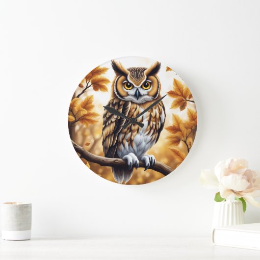Herbstvogel Große Wanduhr (Zuhause)