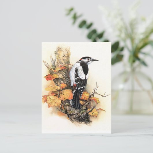 Herbstvogel Postkarte (Stehend Vorderseite)