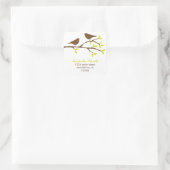 Herbstvögel Quadratischer Aufkleber (Tasche)