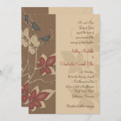 Herbstvögel und Blätter Einladung zur Hochzeit (Vorne/Hinten)