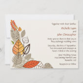 Herbstvögel und Lässige Blätter Einladung zur Hoch (Rückseite)