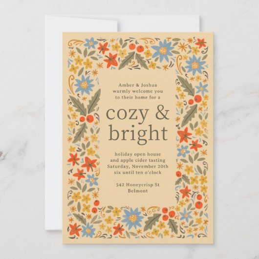 Herbstvolksrahmen-Herbstgeburtsszenario-Party Einladung (Vorderseite)