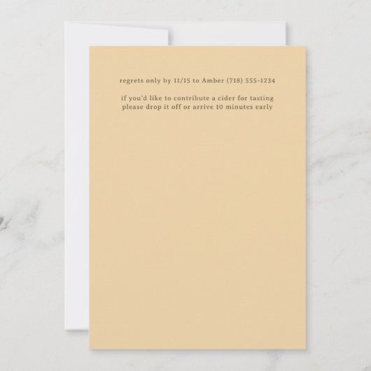 Herbstvolksrahmen-Herbstgeburtsszenario-Party Einladung (Rückseite)