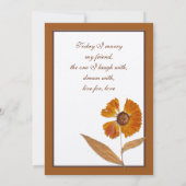 Herbstvorgabe der trockenen Blume Einladung (Rückseite)