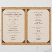 Herbstvorgestellte Hochzeitsprogramme für Blume (Rückseite)