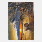 Herbstvormittag auf dem Bauernhof Handtuch (Vertikal)