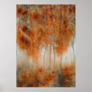 Herbstvormittags Aquarelldruck Poster