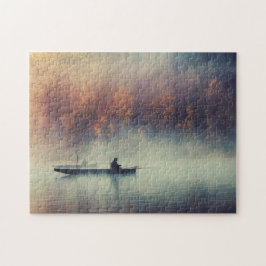 Herbstvormittags Fischen Flucht zum See Puzzle
