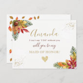 Herbstvorschlag Trauzeugin oder BRIDESMAID-Vorschl Einladungspostkarte (Vorne/Hinten)