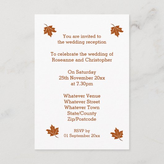 Herbstvorstellung Begleitkarte (Rückseite)