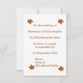 Herbstvorstellung RSVP Karte (Rückseite)