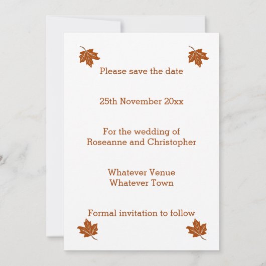 Herbstvorstellung Save The Date (Rückseite)