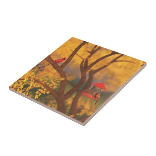 Herbstwächter Dekorative Tile / Trivet Fliese (Seite)