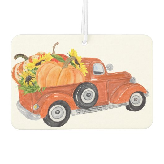 Herbstwagen mit Pumpkins Autolufterfrischer (Rückseite)