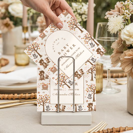 Herbstwald-Baby-Party Serviette