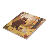 Herbstwald Bär Kaninchen Fliese (Seite)
