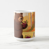 Herbstwald Bär Kaninchen Kaffeetasse (Mittel)