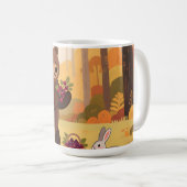Herbstwald Bär Kaninchen Kaffeetasse (VorderseiteRechts)