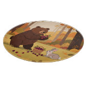 Herbstwald Bär Kaninchen Schneidebrett (Ecke)