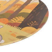 Herbstwald Bär Kaninchen Schneidebrett (Ecke)