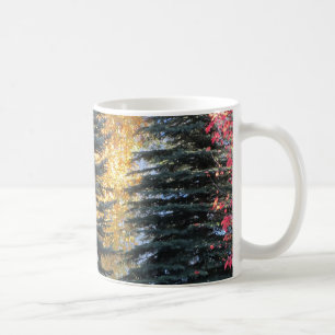 Herbstwald Bäume an einem sonnigen Tag Kaffeetasse