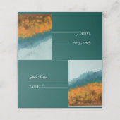 Herbstwald Bäume Blauer Berg Platzkarte (Außenseite Aufgefaltet)