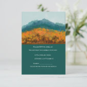 Herbstwald Bäume Blauer Berg Wasserfarbe RSVP Karte (Stehend Vorderseite)