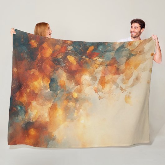 Herbstwald-Blätter-Abstract-Fleece-Decke Fleecedecke (Beispiel)