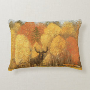 Herbstwald, digitales Reh und Fuchs. Dekokissen