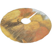 Herbstwald, digitales Reh und Fuchs. Polyester Weihnachtsbaumdecke (Schrägansicht)