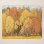 Herbstwald, digitales Reh und Fuchs. Sherpadecke (Vorderseite (Horizontal))