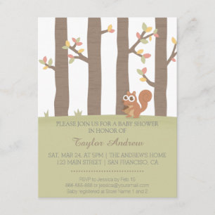 Herbstwald Eichhörnchen Baby Shower Einladung