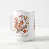 Herbstwald Eichhörnchen Kaffeetasse (Vorderseite Links)