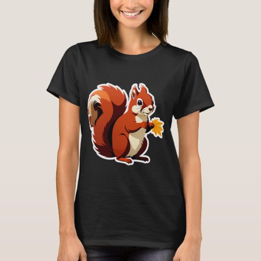 Herbstwald Eichhörnchen T-Shirt (Vorderseite)