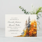 Herbstwald-Einladung in der Liebe Save The Date (Stehend Vorderseite)