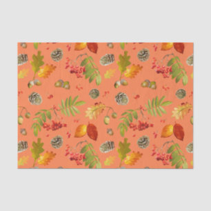 Herbstwald Ernte - Rowan Berries, Acorns Seidenpapier