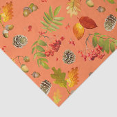 Herbstwald Ernte - Rowan Berries, Acorns Seidenpapier (Ausschnitt)
