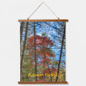 Herbstwald farbenfrohe Landschaft fotografisch Wandteppich Mit Holzrahmen (Vorderseite)