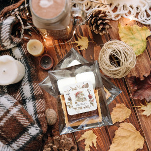 Herbstwald-Forst-Pilz-Baby-Party Quadratischer Aufkleber