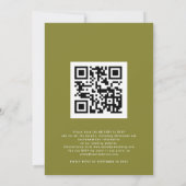 Herbstwald Foto QR Kodex Olivenöl Grüne Hochzeit Einladung (Rückseite)