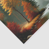 Herbstwald Glow River Landschaft Dekoupage Seidenpapier (Ausschnitt)