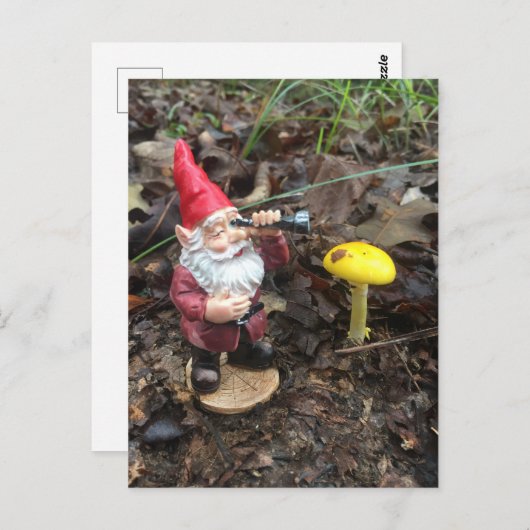 Herbstwald Gnome Postkarte (Vorne/Hinten)