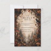 Herbstwald-Gotische Hochzeit RSVP Karte (Vorderseite)