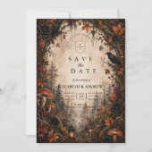 Herbstwald-Gotische Hochzeit Save The Date (Vorderseite)